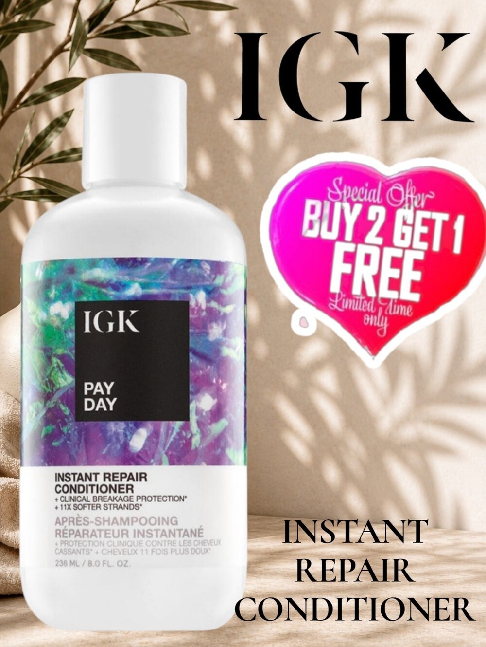IGK Pay Day Instant Repair Hair Conditioner